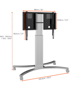 celexon Expert electric height adjustable display trolley Adjust-4286MS 2