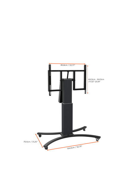 celexon Expert electric height adjustable display trolley Adjust-V4286B with tilt function