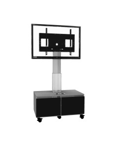 celexon Expert electric height adjustable display trolley Adjust-4286MS with cabinet and connection panel 2