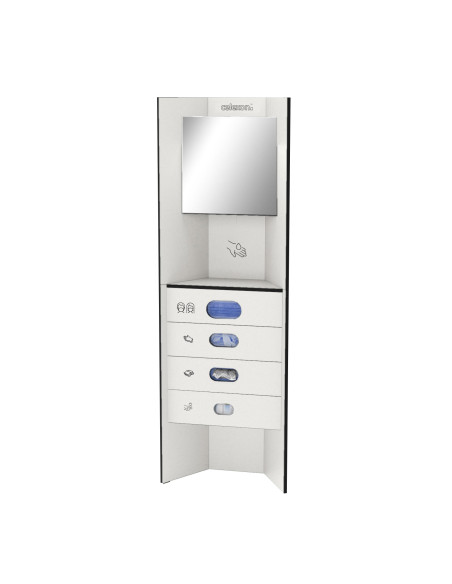 celexon Hygiene station 180 all-in (disinfection / masks / gloves / cloths / surface cleaners) – White