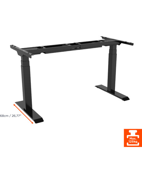 celexon electric height adjustable desk Professional eAdjust-58123 - black, incl. HPL tabletop