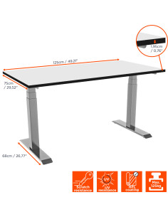 celexon electric height adjustable desk Professional eAdjust-58123 - grey, incl. HPL tabletop 2