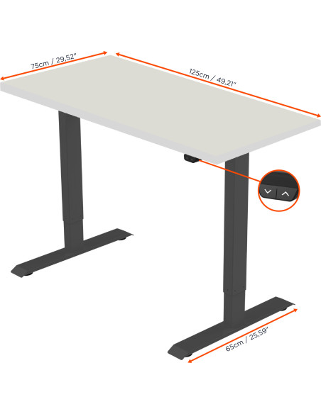 celexon electric height adjustable desk Economy eAdjust-71121 - black, incl. tabletop
