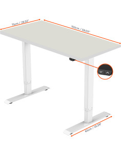 celexon electric height adjustable desk Economy eAdjust-71121 - white, incl. tabletop 2