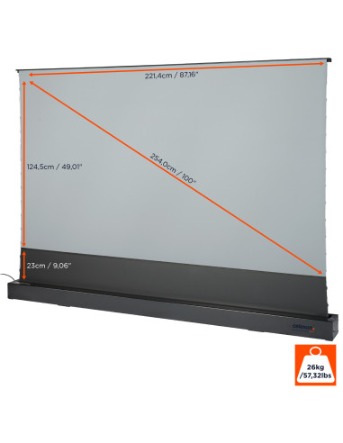 celexon CLR HomeCinema UST High Contrast Electric Floor Screen 100,Black