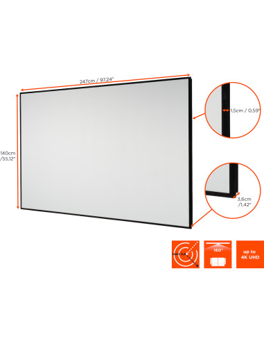 celexon HomeCinema High Contrast Frame Screen110 - Dynamic Slate ALR