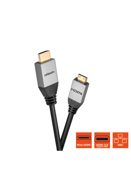 celexon HDMI to Mini HDMI Cable with Ethernet - 2.0a/b 4K 1.Professional Line