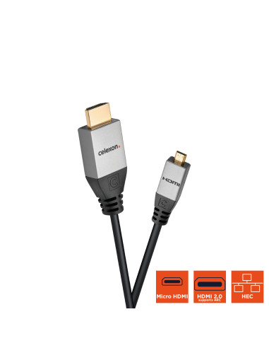 celexon HDMI to Micro HDMI Cable with Ethernet - 2.0a/b 4K 2.Professional Line