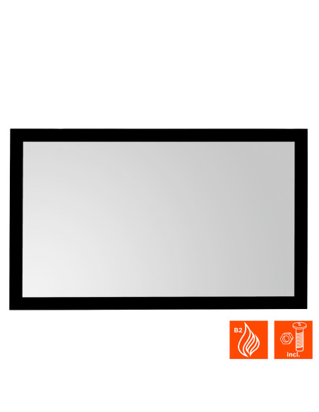 celexon basic projector frame screen with plug-in system for easy installation and black velour coating - 3D and 4K90” - 16:9