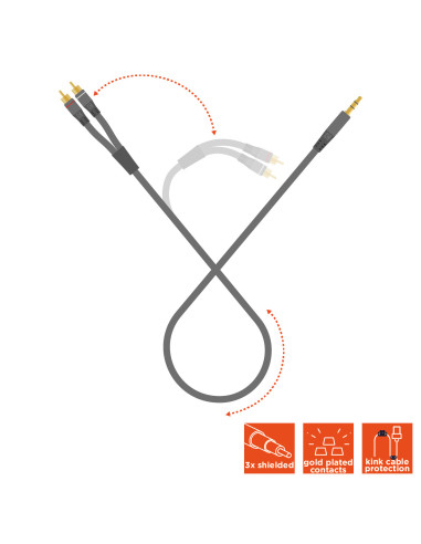 celexon 2x cinch to 3.m stereo jack audio cable 2.Professional Line