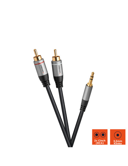 celexon 2x cinch to 3.m stereo jack audio cable 7.Professional Line
