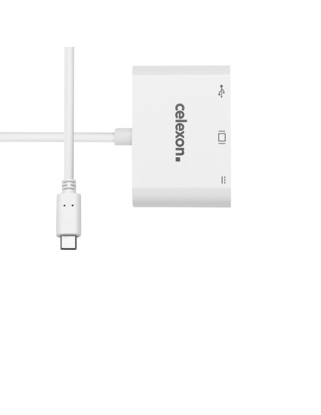 celexon USB-C auf HDMI - USB-A - USB-C M/F Multiport Adapter, weiß