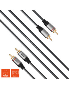 celexon 2x Cinch Stereo Audiokabel 10,Professional Line 2