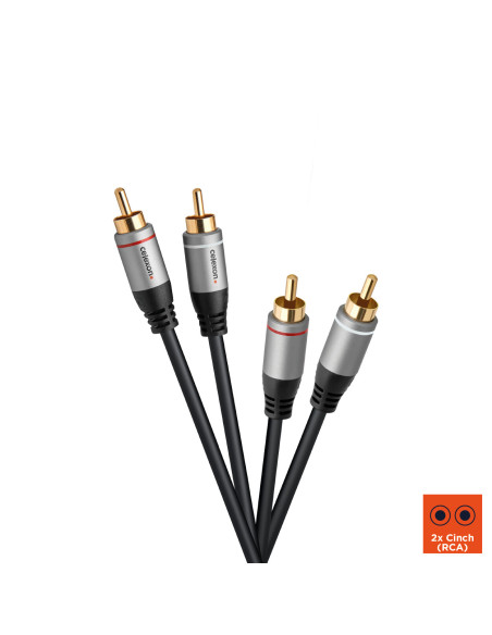 celexon 2x Cinch Stereo Audiokabel 10,Professional Line