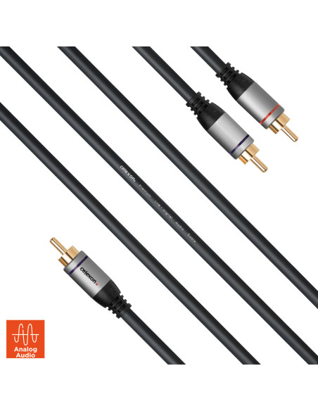 celexon Cinch auf 2x Cinch Audiokabel 1,Professional Line