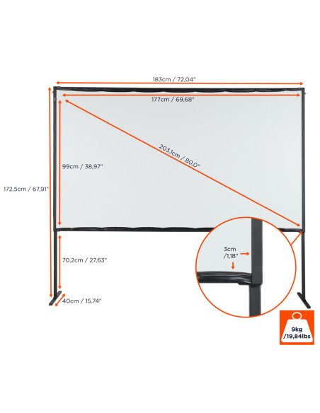 celexon Basic Line Mobile Folding Frame Screen80