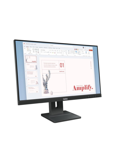 Lenovo ThinkVision E24-40 23.8" IPS, WLED, 1920x1080, 16:9, 4ms, 100Hz, 250 cd/m2, 1300:1, HDMI, DP, VGA, 2 високоговорителя,