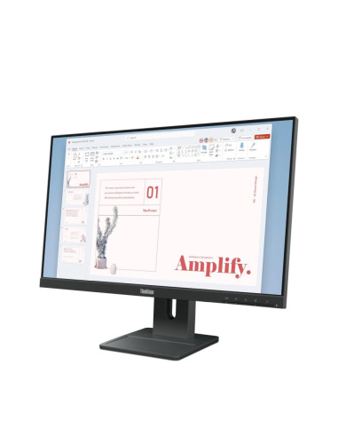 Lenovo ThinkVision E24-40 23.8" IPS, WLED, 1920x1080, 16:9, 4ms, 100Hz, 250 cd/m2, 1300:1, HDMI, DP, VGA, 2 високоговорителя,