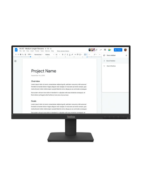 Lenovo ThinkVision S22-4e 21.5" IPS, WLED, 1920x1080, 16:9, 4ms, 100Hz, 250 cd/m2, 1300:1, HDMI, VGA, накланяща се стойка