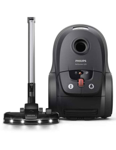 PHILIPS XD8122/10 Прахосмукачка с торба S8000 Performer LED Allergy H13 филтър Тъмночерна