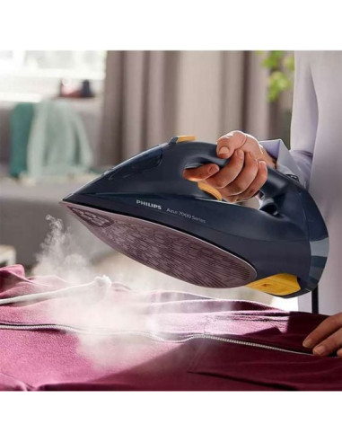Парна ютия PHILIPS серия 7000 3000W 55 г/мин парен удар 250 г SteamGlide Elite тъмносиня
