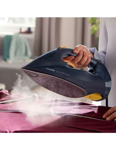 Парна ютия PHILIPS серия 7000 3000W 55 г/мин парен удар 250 г SteamGlide Elite тъмносиня
