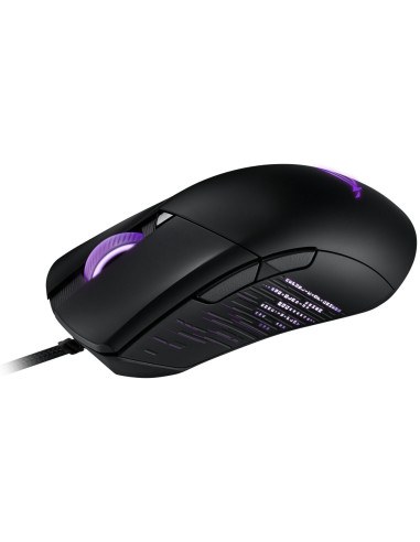 Кабелна игрална мишка Asus ROG Gladius III, 19K оптичен сензор, 19 000 DPI, 6 програмируеми бутона, RGB осветление, дизайн на