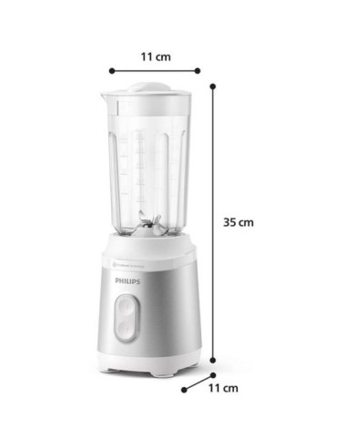 PHILIPS Мини блендер серия 3000 350W ProBlend 2 настройки за скорост бял и сребрист