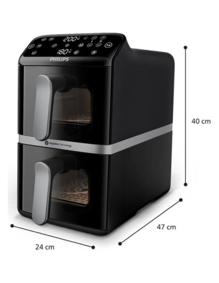 PHILIPS Airfryer Series 4000 Двойна кошница 6 предварително зададени менюта