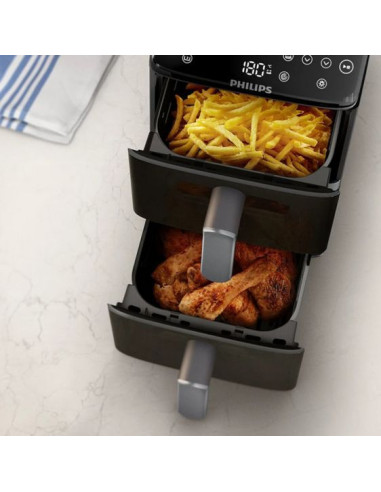PHILIPS Airfryer Series 4000 Двойна кошница 6 предварително зададени менюта