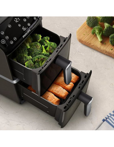 PHILIPS Airfryer Series 4000 Двойна кошница 6 предварително зададени менюта