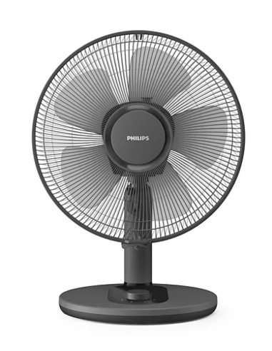 Настолен вентилатор PHILIPS серия 1000 с минимален шум, накланящ се и осцилиращ, 35 см