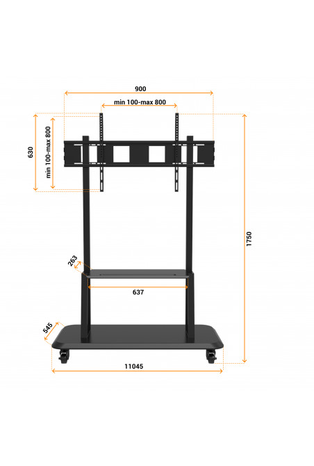 celexon Economy height adjustable display trolley Adjust-55110MP