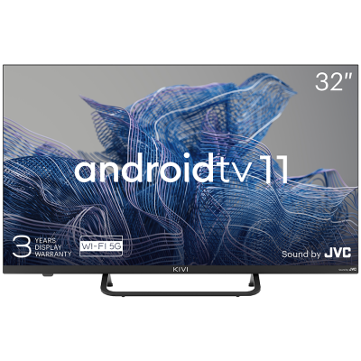 32, FHD, Android TV 11, Black, 1920x1080, 60 Hz, Sound by JVC, 2x8W, 27 kWh/1000h , BT5.1, HDMI ports 3, 24 months