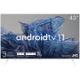 43, UHD, Android TV 11, White, 3840x2160, 60 Hz, Sound by JVC, 2x12W, 53 kWh/1000h , BT5.1, HDMI ports 4, 24 months