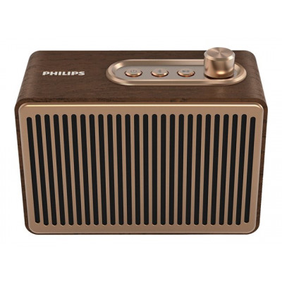 Philips Bluetooth portable speaker 4W, Vintage wooden cabinet, 10 hours of play time