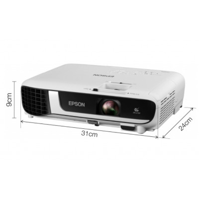 Epson EB-W51, WXGA (1280 x 800, 16:10), 4000 ANSI lumens, 16000:1, WLAN (optional), HDMI, USB 3:1 function, VGA, Speakers, Lamp 