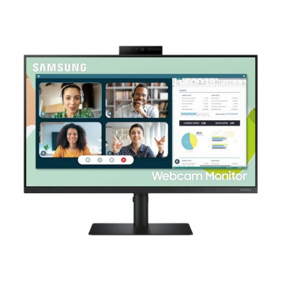 SAMSUNG LS24A400VEUXEN 24inch 16:9 Wide FHD IPS 5ms 60hz HDMI/DP/VGA Pivot VESA 120mm Webcam 1MP Speakers black