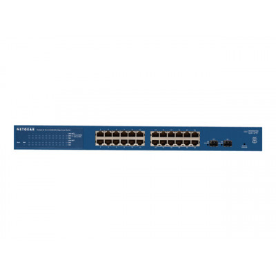 NETGEAR ProSafe 24-Port Gigabit Smart Switch v4 with 2 x shared SFP - Rackmount - fanless