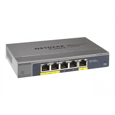 NETGEAR 5 Port Gigabit Plus Switch with PoE - Desktop 2 PoE 802.3af up to 19w PoE budget - NO POWER SUPPLY - Powered by PoE