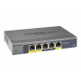 NETGEAR 5 Port Gigabit Plus Switch with PoE - Desktop 2 PoE 802.3af up to 19w PoE budget - NO POWER SUPPLY - Powered by PoE