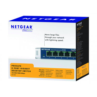 NETGEAR Gigabit Switch 8xRJ45 10/100/1000 8port Lifetime Warranty EN