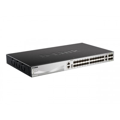 D-LINK DGS-3130-30S/SI xStack 24XSFP 2X10GBASE-T 4XSFP+ Layer 3 Stackable Switch 370W