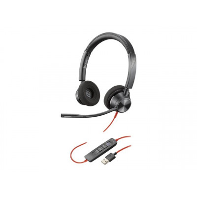 HP Poly Blackwire 3325 Blackwire 3300 series headset on-ear wired active noise cancelling 3.5mm jack USB-A black Microsoft Teams