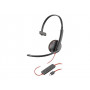 HP Poly Blackwire C3210 Blackwire 3200 Series headset on-ear wired active noise cancelling USB-C black BULK