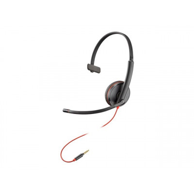 HP Poly Blackwire 3215 Headset on-ear wired 3.5mm jack black for Skype for Business Optimised for UC Avaya Cisco Jabber