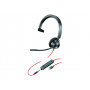 HP Poly Blackwire 3315-M Blackwire 3300 series headset on-ear wired active noise cancelling 3.5mm jack USB-C black MS Teams