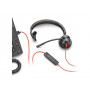 HP Poly Blackwire 3315 Blackwire 3300 series headset on-ear wired active noise cancelling 3.5mm jack USB-A black