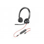 HP Poly Blackwire 3325 Blackwire 3300 series headset on-ear wired active noise cancelling 3.5mm jack USB-C black