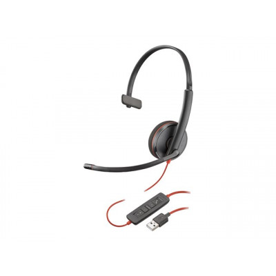 HP Poly Blackwire 3210 Blackwire 3200 Series headset on-ear wired active noise cancelling USB-A black Skype Avaya Cisco Jabber